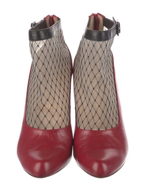 Christian Louboutin Leather Mesh Accents Boots