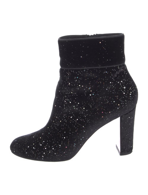 Christian Louboutin Velvet Glitter Accents Boots