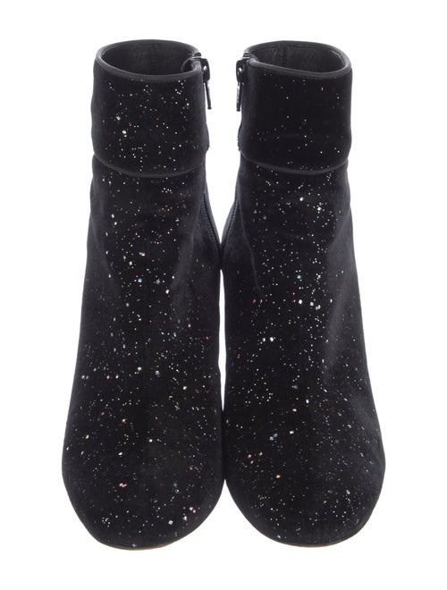 Christian Louboutin Velvet Glitter Accents Boots