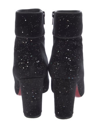 Christian Louboutin Velvet Glitter Accents Boots
