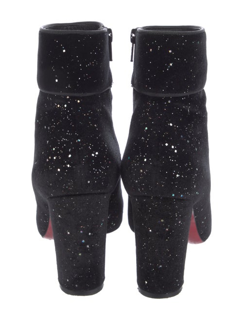 Christian Louboutin Velvet Glitter Accents Boots