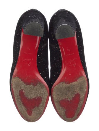 Christian Louboutin Velvet Glitter Accents Boots