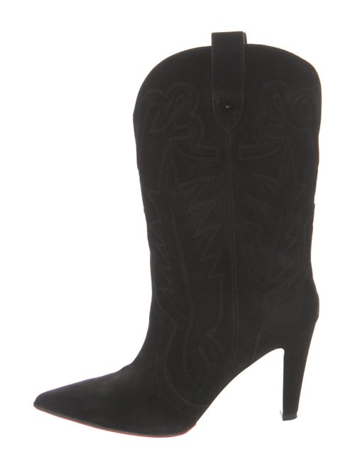 Christian Louboutin Spike Accents Suede Western Boots