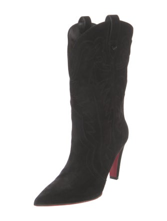 Christian Louboutin Spike Accents Suede Western Boots