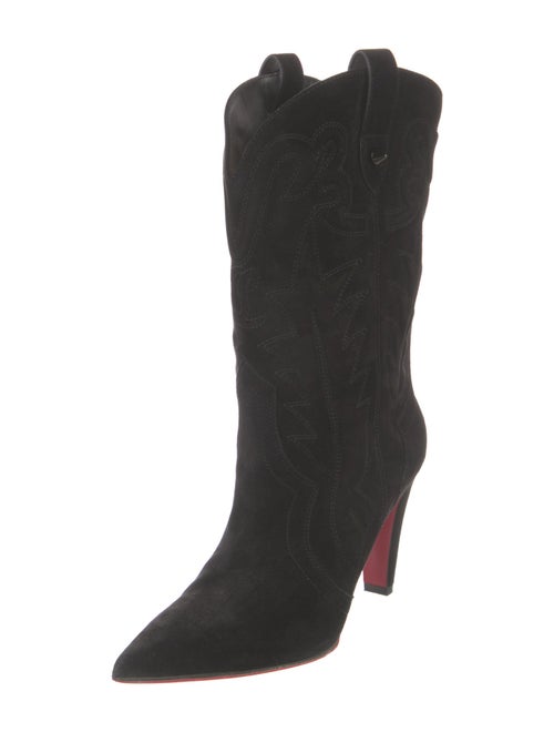 Christian Louboutin Spike Accents Suede Western Boots