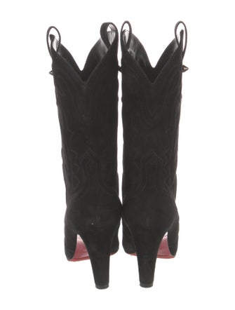 Christian Louboutin Spike Accents Suede Western Boots