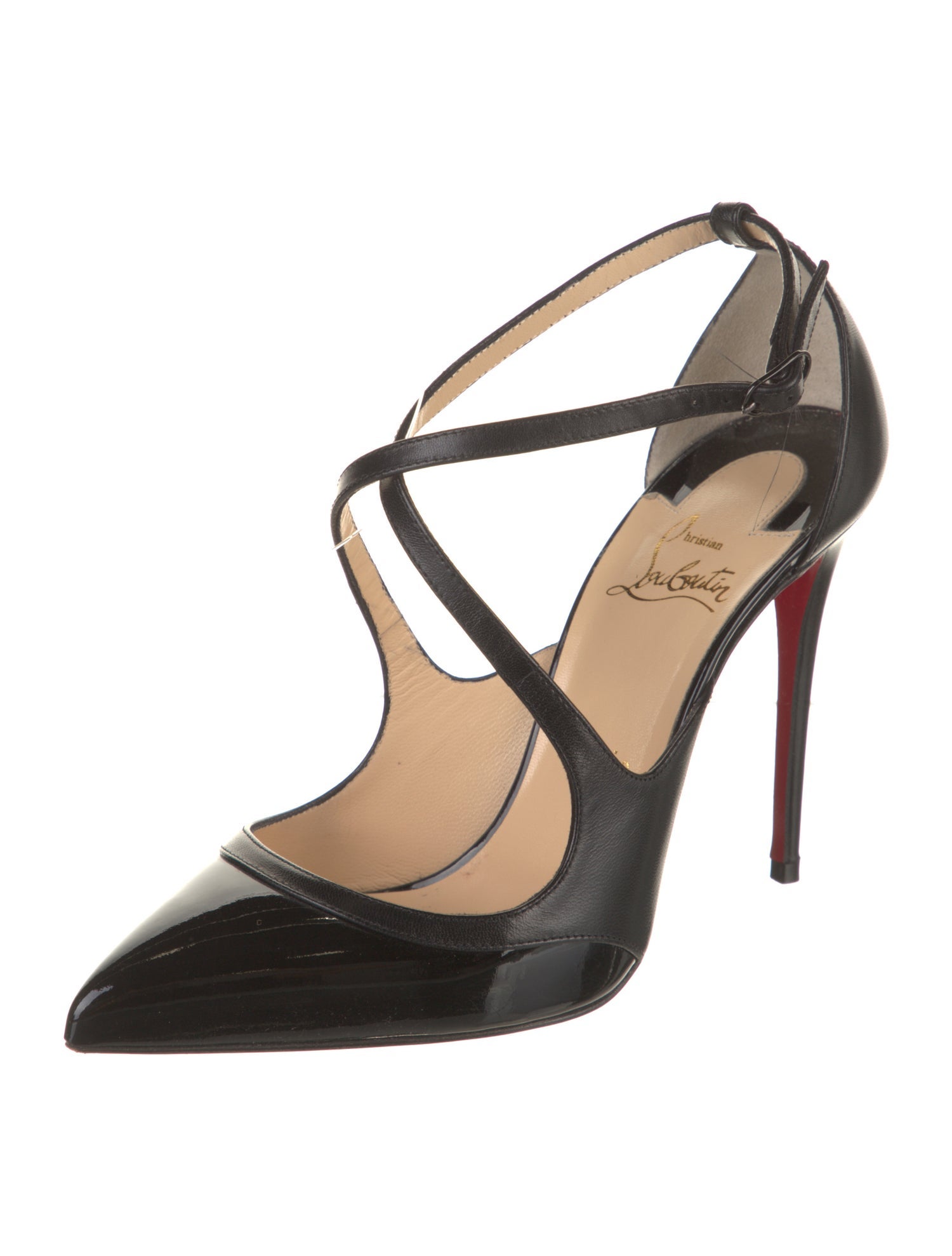 Christian Louboutin Patent Leather Leather Trim Embellishment Pumps