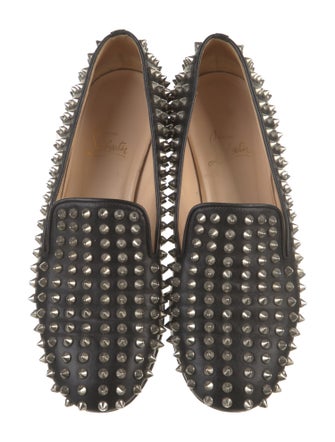 Christian Louboutin Leather Studded Accents Loafers