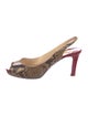 Christian Louboutin Snakeskin Animal Print Slingback Sandals