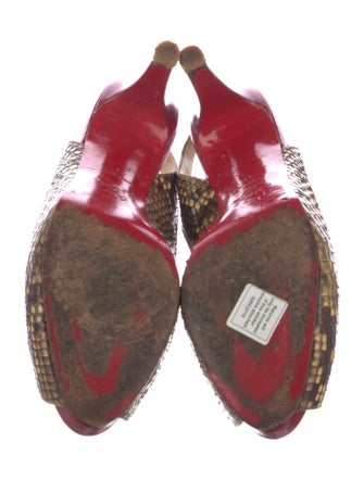 Christian Louboutin Snakeskin Animal Print Slingback Sandals