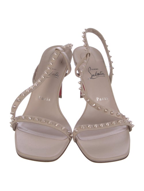 Christian Louboutin Spike Accents Leather Slingback Sandals