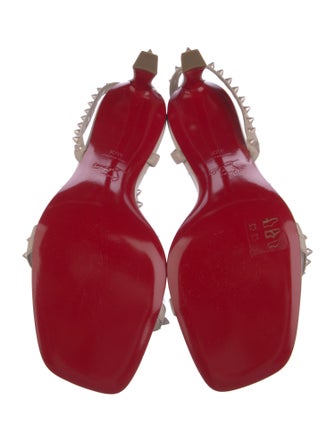 Christian Louboutin Spike Accents Leather Slingback Sandals