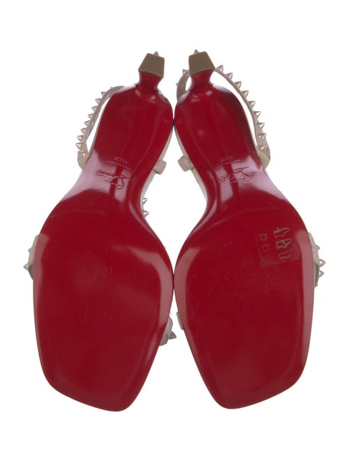 Christian Louboutin Spike Accents Leather Slingback Sandals