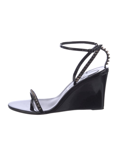 Christian Louboutin Spike Accents Patent Leather Sandals