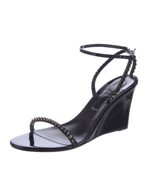 Christian Louboutin Spike Accents Patent Leather Sandals