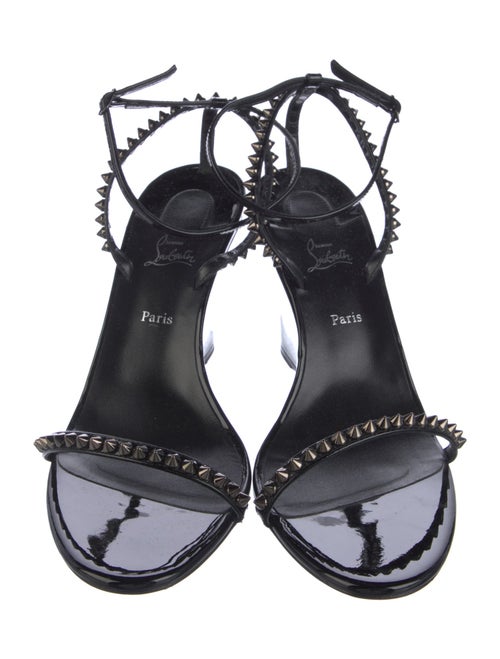 Christian Louboutin Spike Accents Patent Leather Sandals