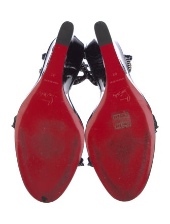 Christian Louboutin Spike Accents Patent Leather Sandals