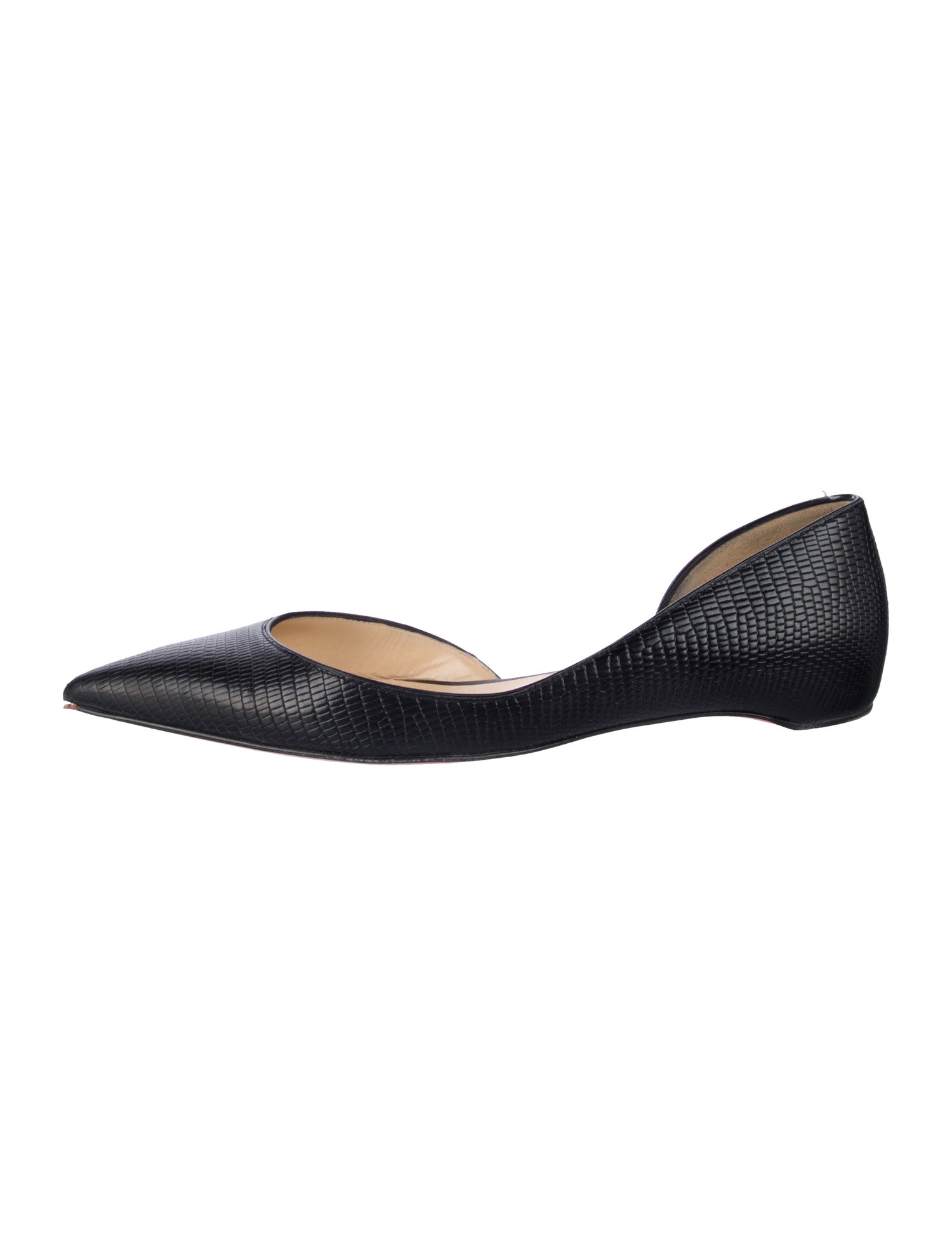 Christian Louboutin Embossed Leather D'Orsay Flats