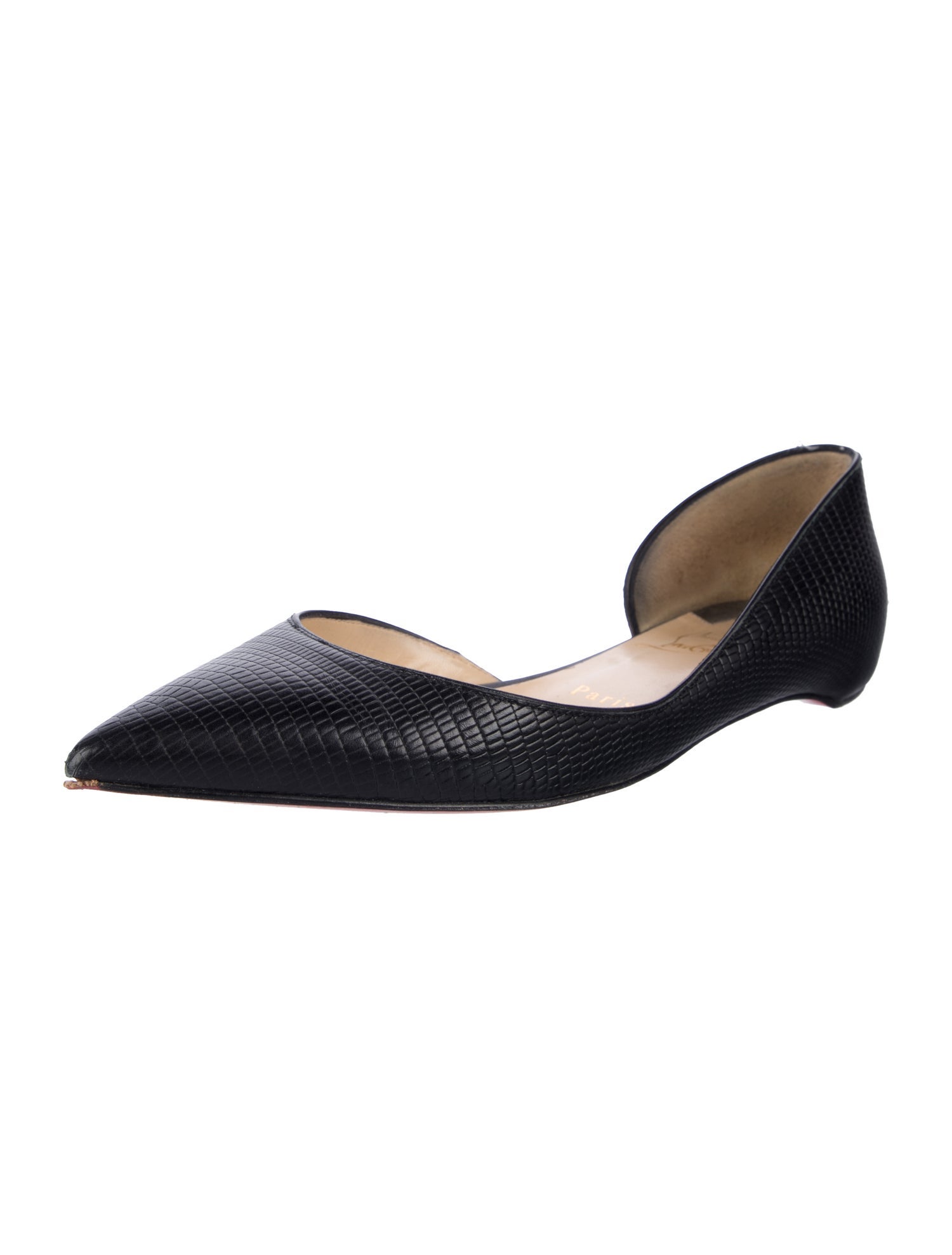 Christian Louboutin Embossed Leather D'Orsay Flats