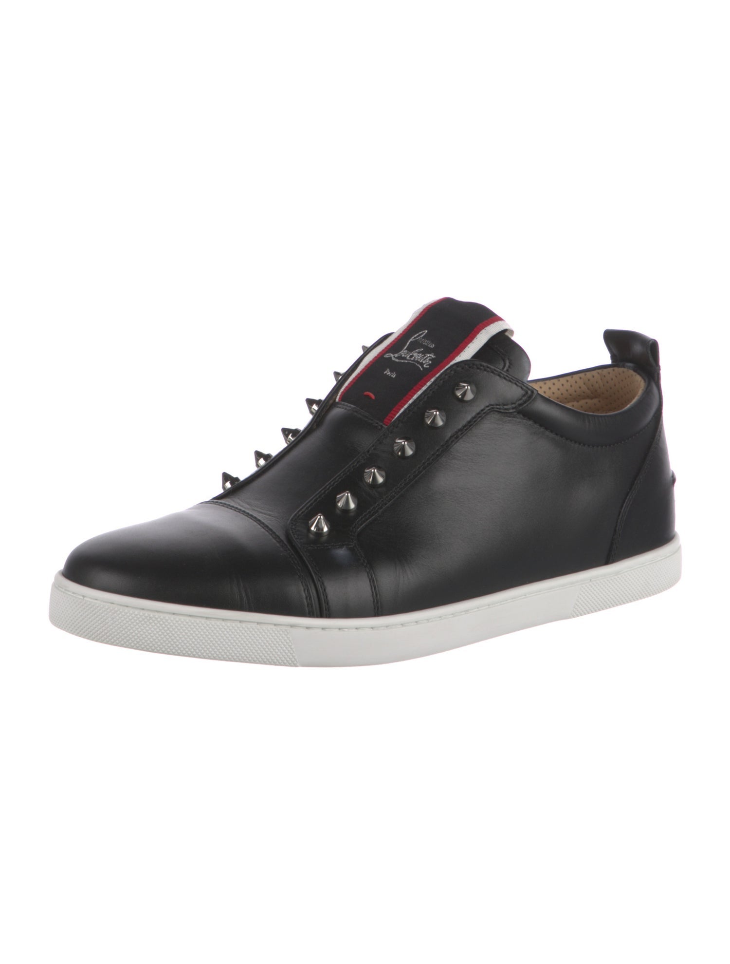 Christian Louboutin Spike Accents Leather Sneakers