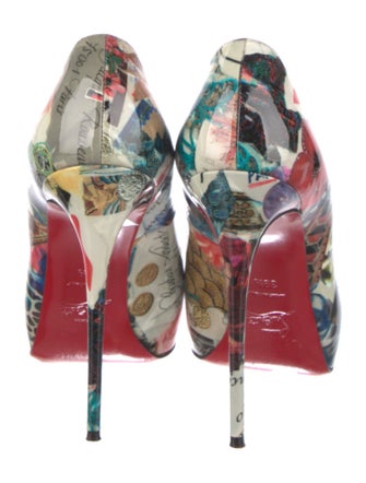 Christian Louboutin Patent Leather Printed Pumps