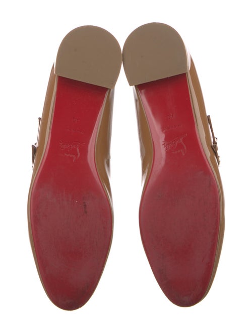 Christian Louboutin Patent Leather Bow Accents Mary Jane Flats