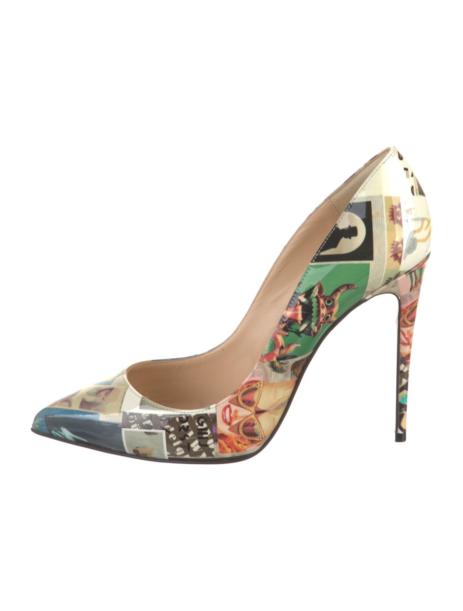 Christian Louboutin Patent Leather Printed Pumps