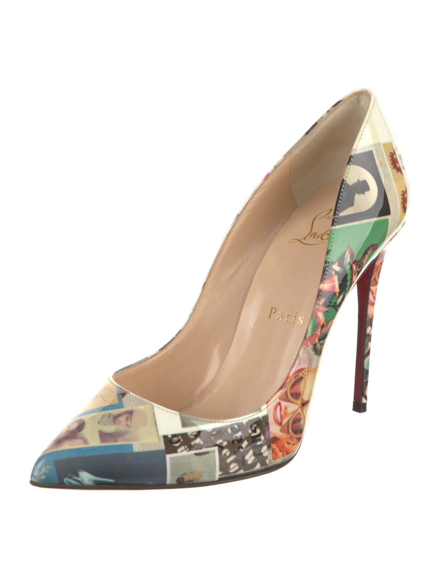 Christian Louboutin Patent Leather Printed Pumps