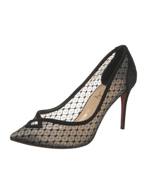 Christian Louboutin Suede Lace Pattern Pumps