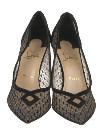 Christian Louboutin Suede Lace Pattern Pumps