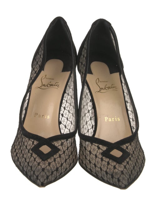 Christian Louboutin Suede Lace Pattern Pumps
