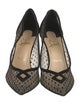 Christian Louboutin Suede Lace Pattern Pumps