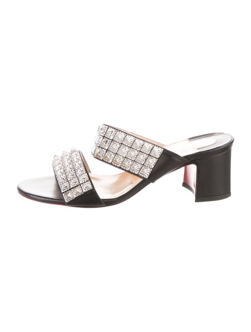 Christian Louboutin Leather Studded Accents Slides