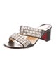 Christian Louboutin Leather Studded Accents Slides