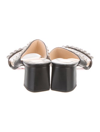 Christian Louboutin Leather Studded Accents Slides