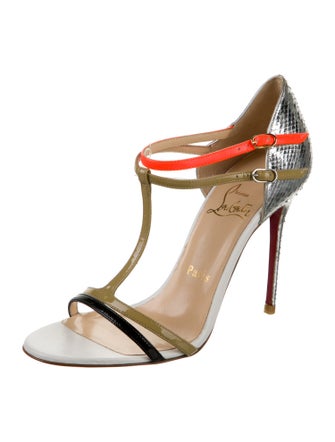 Christian Louboutin Snakeskin T-Strap Sandals