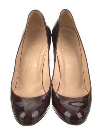 Christian Louboutin Patent Leather Animal Print Pumps