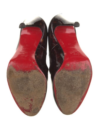 Christian Louboutin Patent Leather Animal Print Pumps