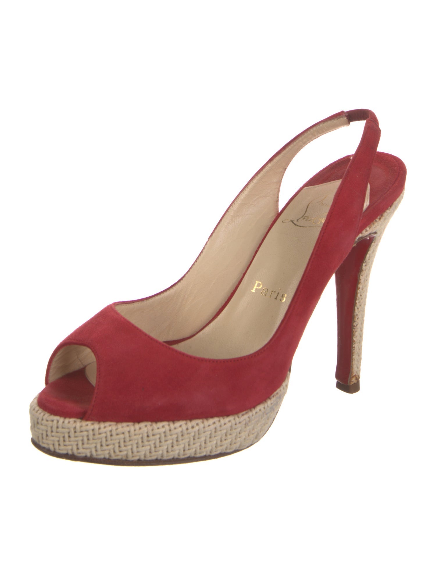 Christian Louboutin Suede Slingback Pumps