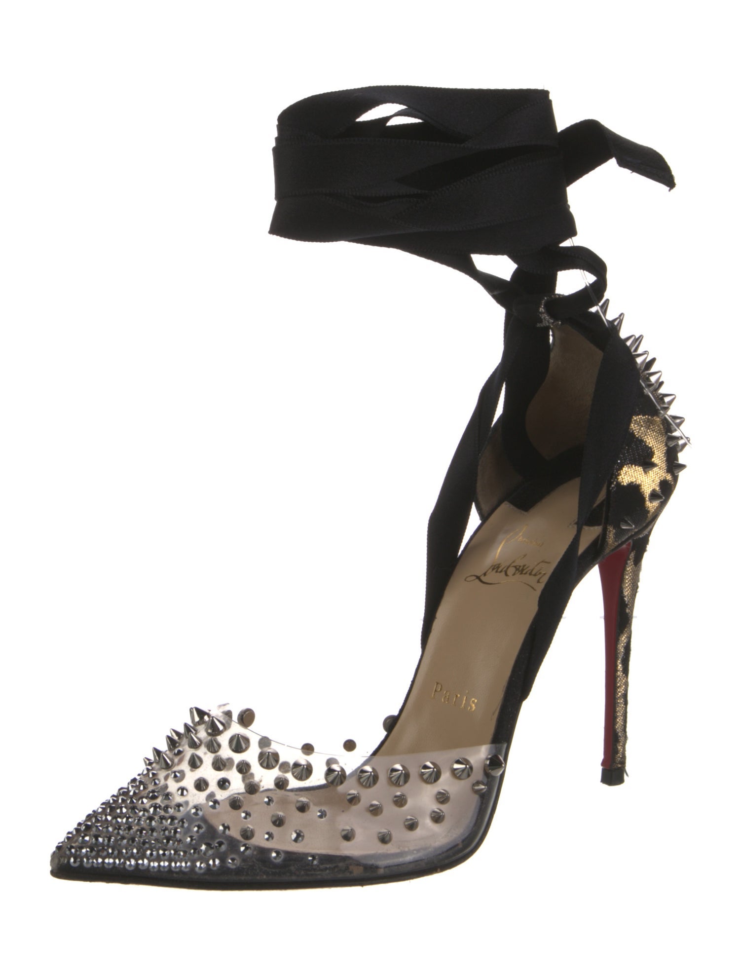 Christian Louboutin Spike Accents PVC D'Orsay Pumps