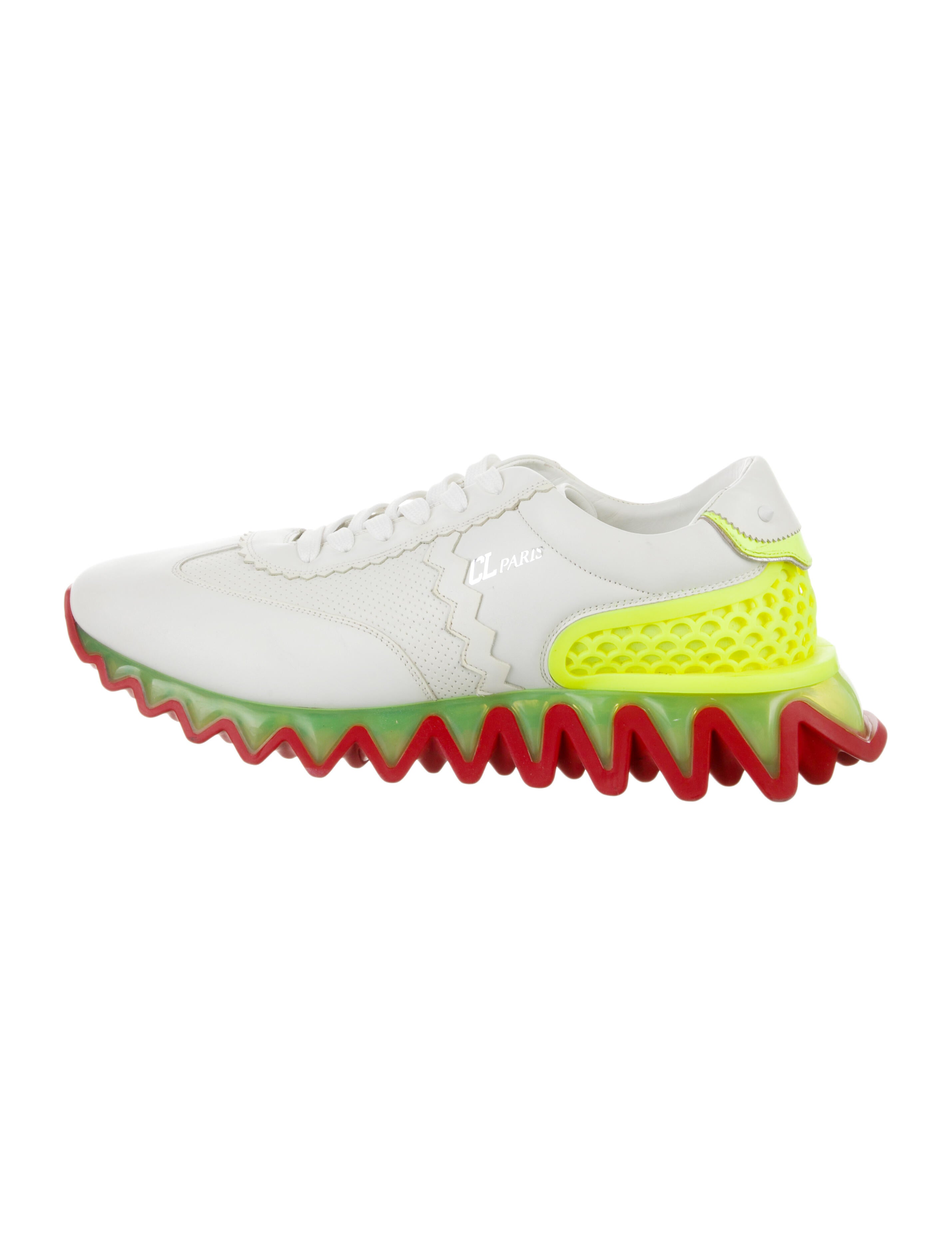 Christian Louboutin Spike Accents Leather Sneakers