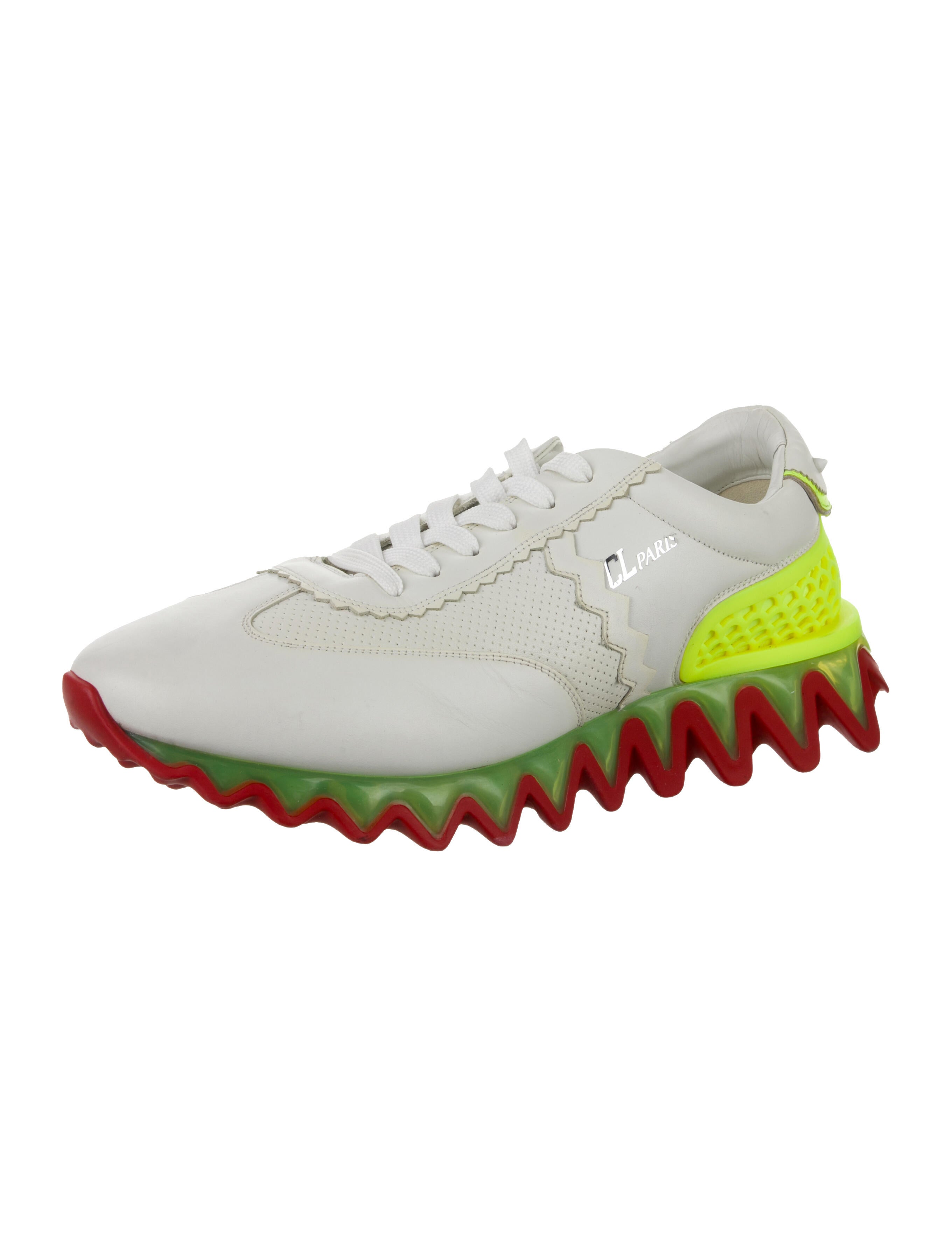 Christian Louboutin Spike Accents Leather Sneakers