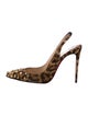 Christian Louboutin Spike Accents Animal Print Slingback Pumps