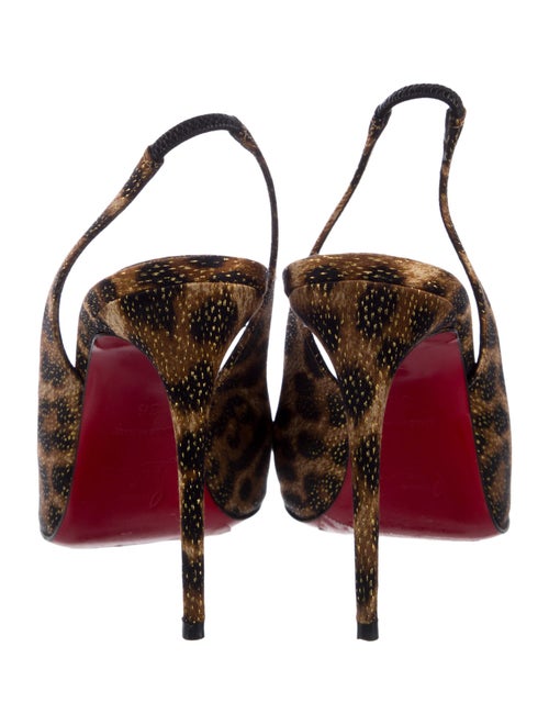 Christian Louboutin Spike Accents Animal Print Slingback Pumps