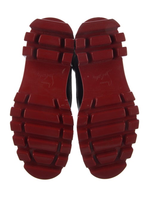 Christian Louboutin Leather Colorblock Pattern Combat Boots