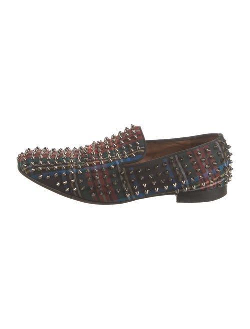 Christian Louboutin Spike Accents Printed Loafers