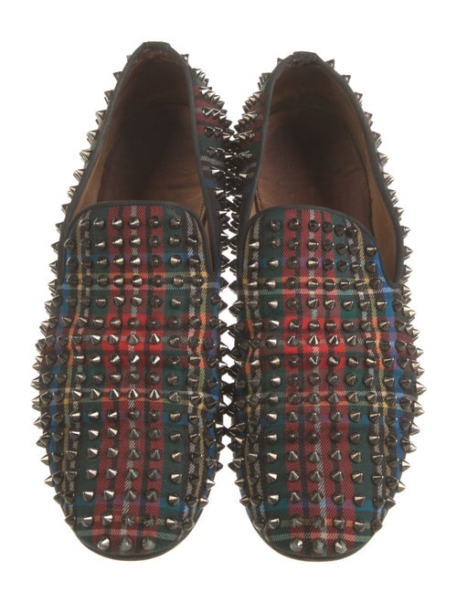 Christian Louboutin Spike Accents Printed Loafers