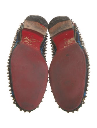 Christian Louboutin Spike Accents Printed Loafers