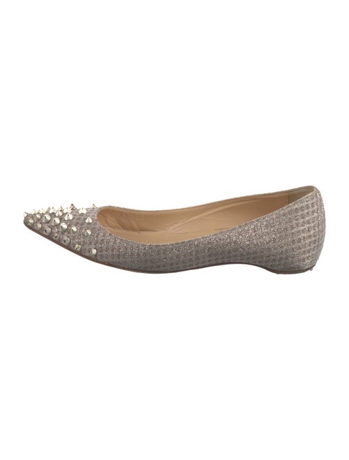 Christian Louboutin Spike Accents Glitter Ballet Flats