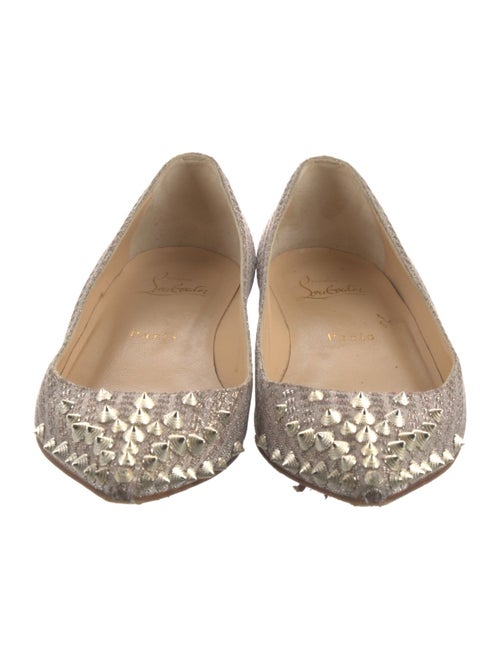Christian Louboutin Spike Accents Glitter Ballet Flats